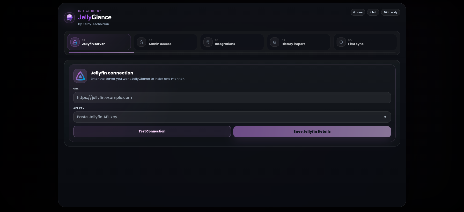 First-run Jellyfin server connection